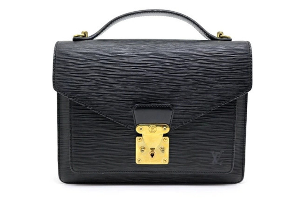 LOUIS VUITTON Bag Monceau Handbag Shoulder Shoulder Epi Noir Black